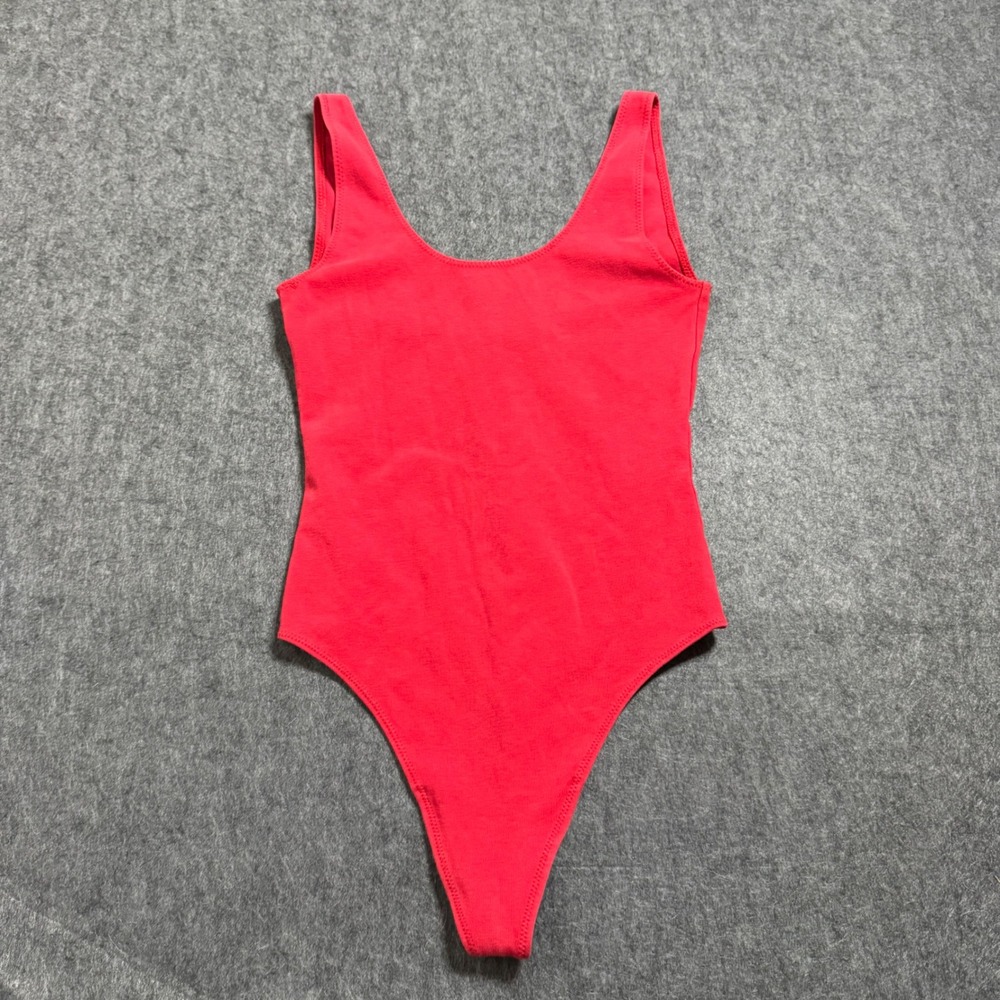 Wilfred Free Red Scoop Neck Thong Bodysuit XS 61471